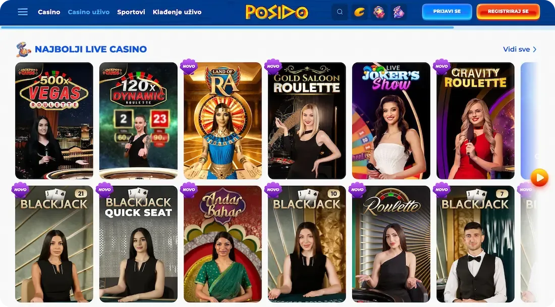 posido casino igre uživo