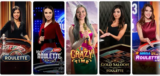 Najpopularnije rulet igre uživo u online casinu Posido Live dealer igre – Speed Roulette, Mega Roulette, Crazy Time, Gold Saloon Roulette, Mega Fire Blaze Roulette.